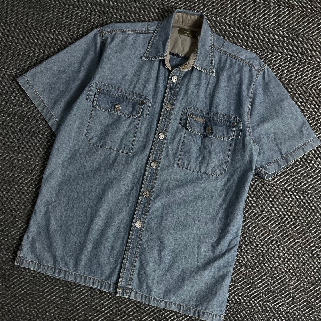 00s 캘빈클라인 아메카지 워싱 데님 셔츠y 3360 상품이미지1