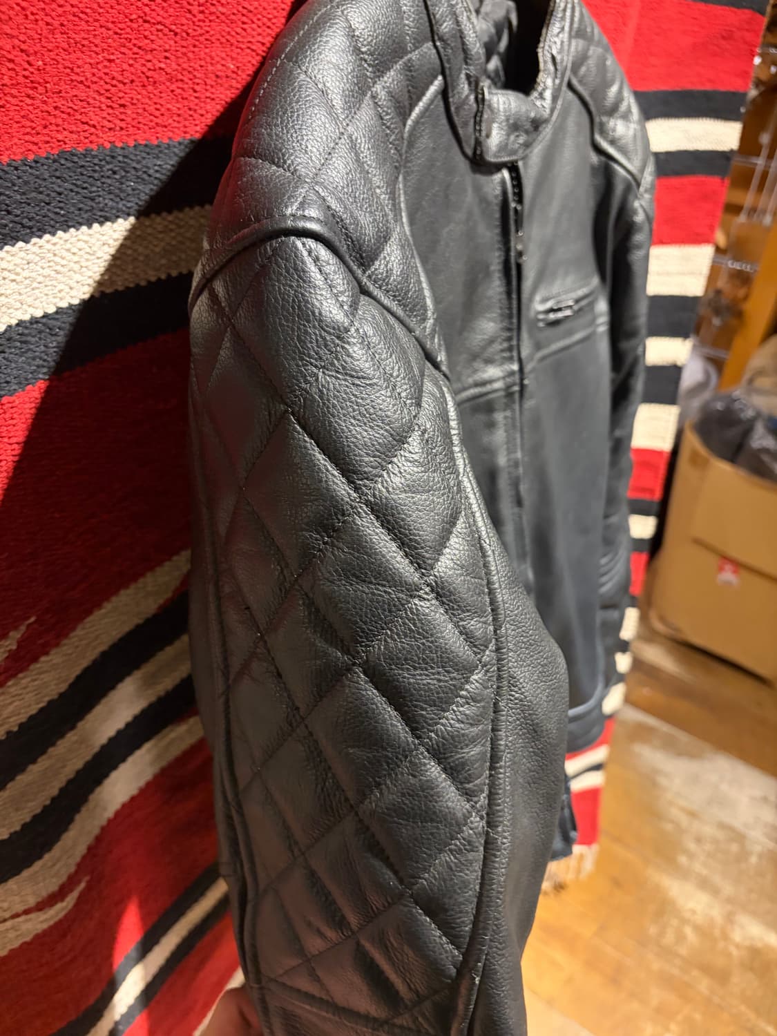 Cow leather biker jacket 상품이미지3