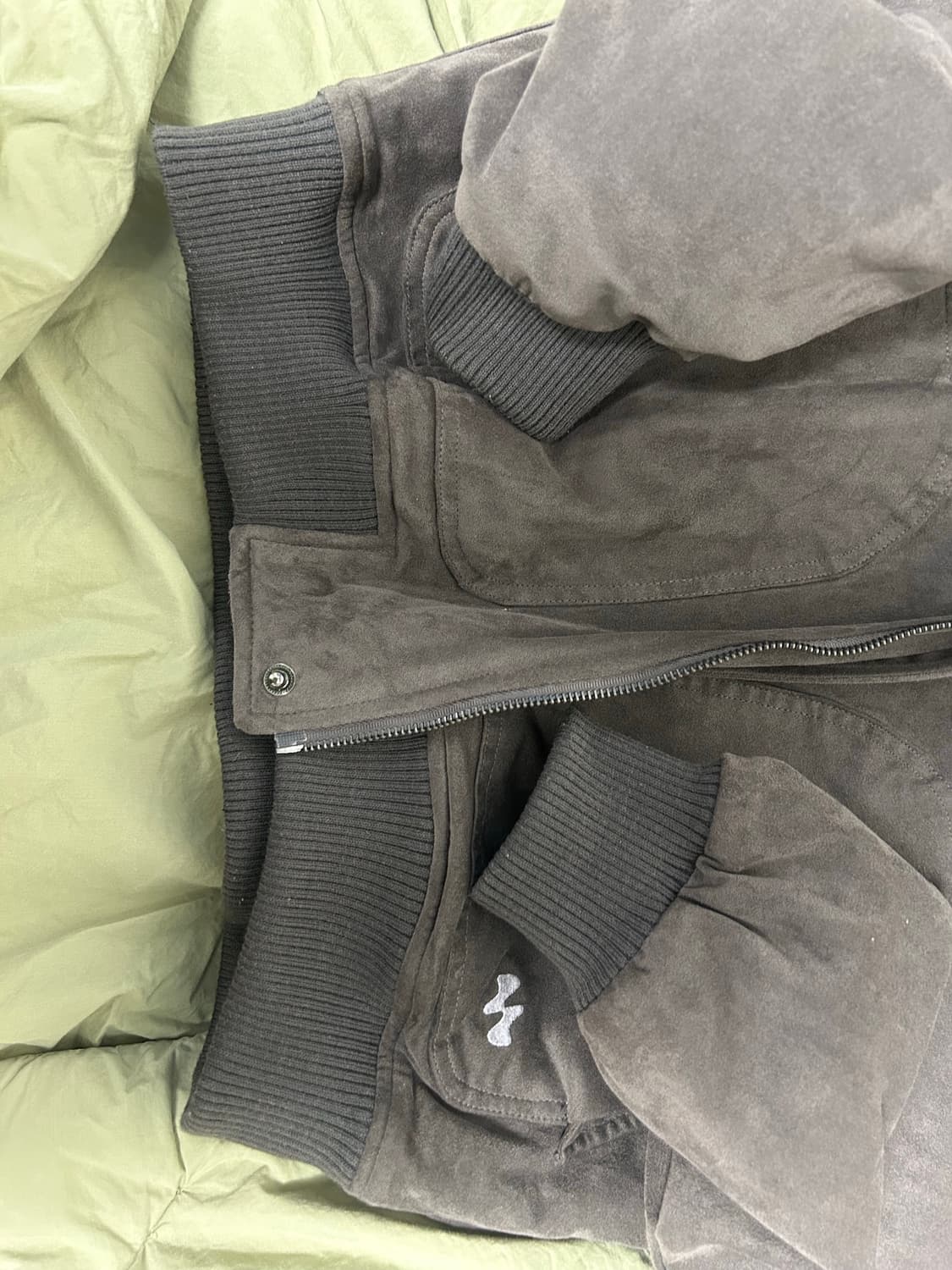 패슬 베이그 스웨이드 봄버 자켓 브라운 L 상품이미지2