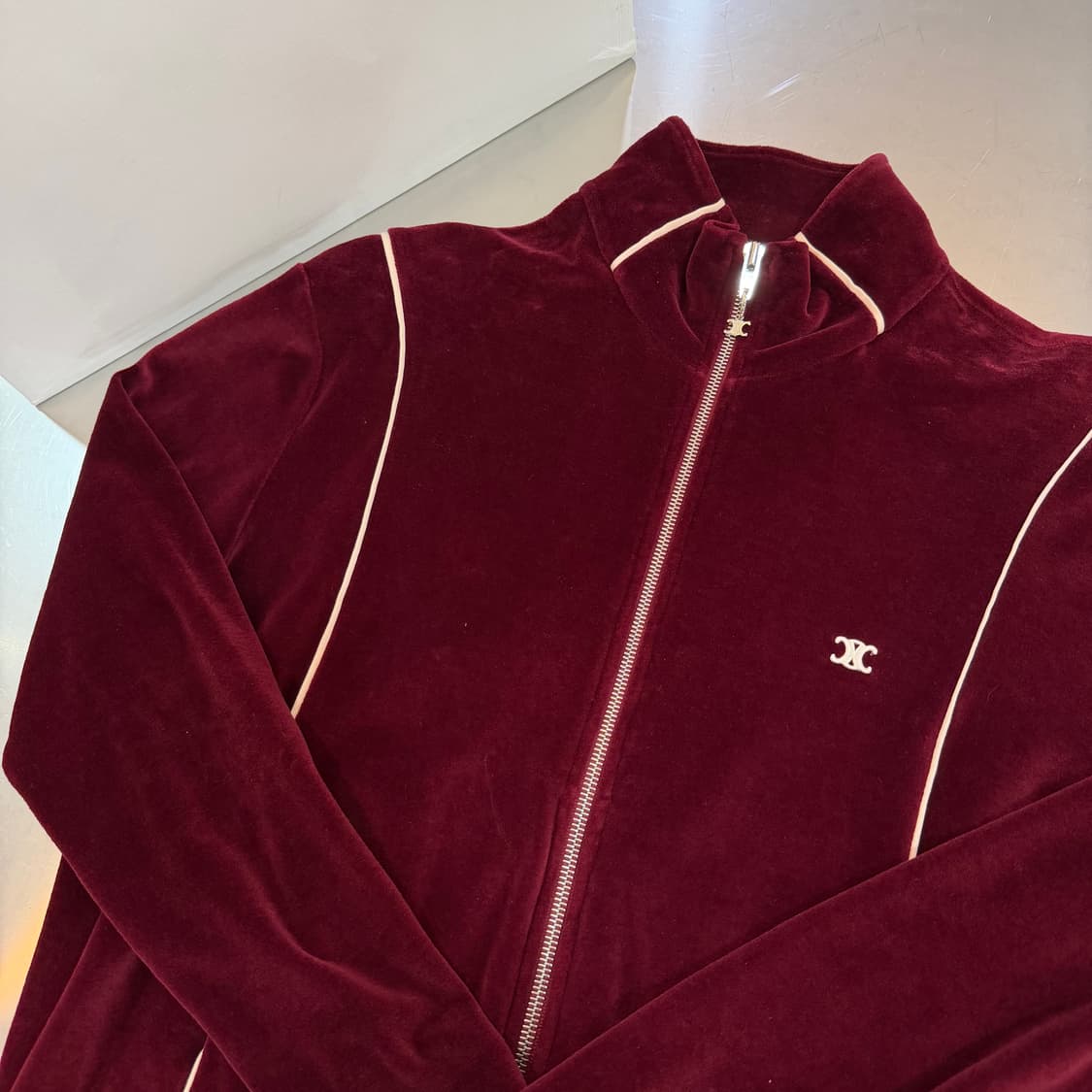 [리오브] 셀린느 트리오페 벨루어 트랙 벨벳 집업 상품이미지3