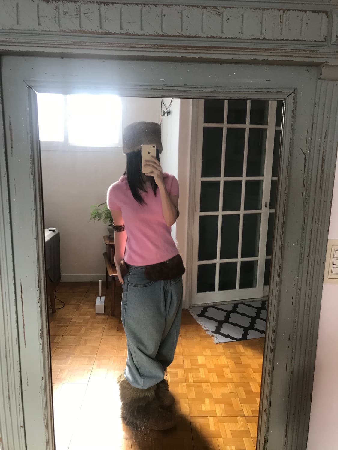 vintage pink angora fur knit  상품이미지3