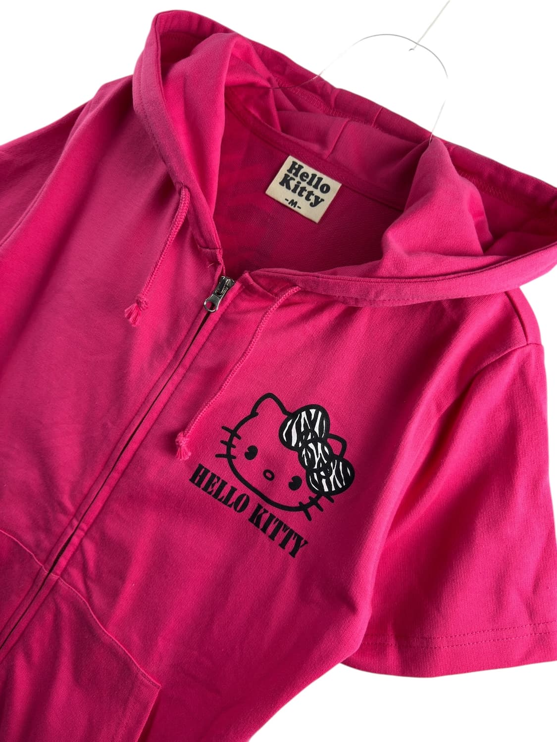 헬로키티 핫핑크 갸루 반팔 후드집업1472 상품이미지3