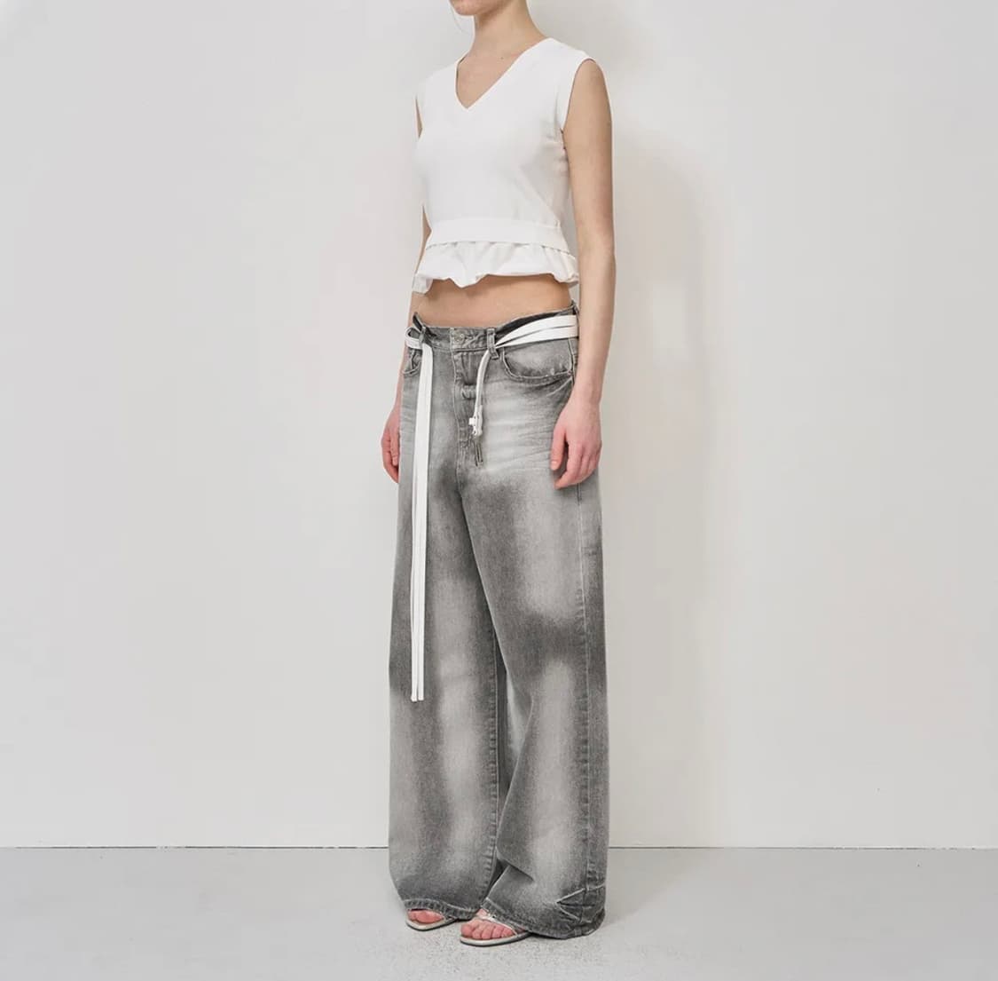 LCDC HAND BRUSHED WIDE-LEG DENIM (GREY) 상품이미지2