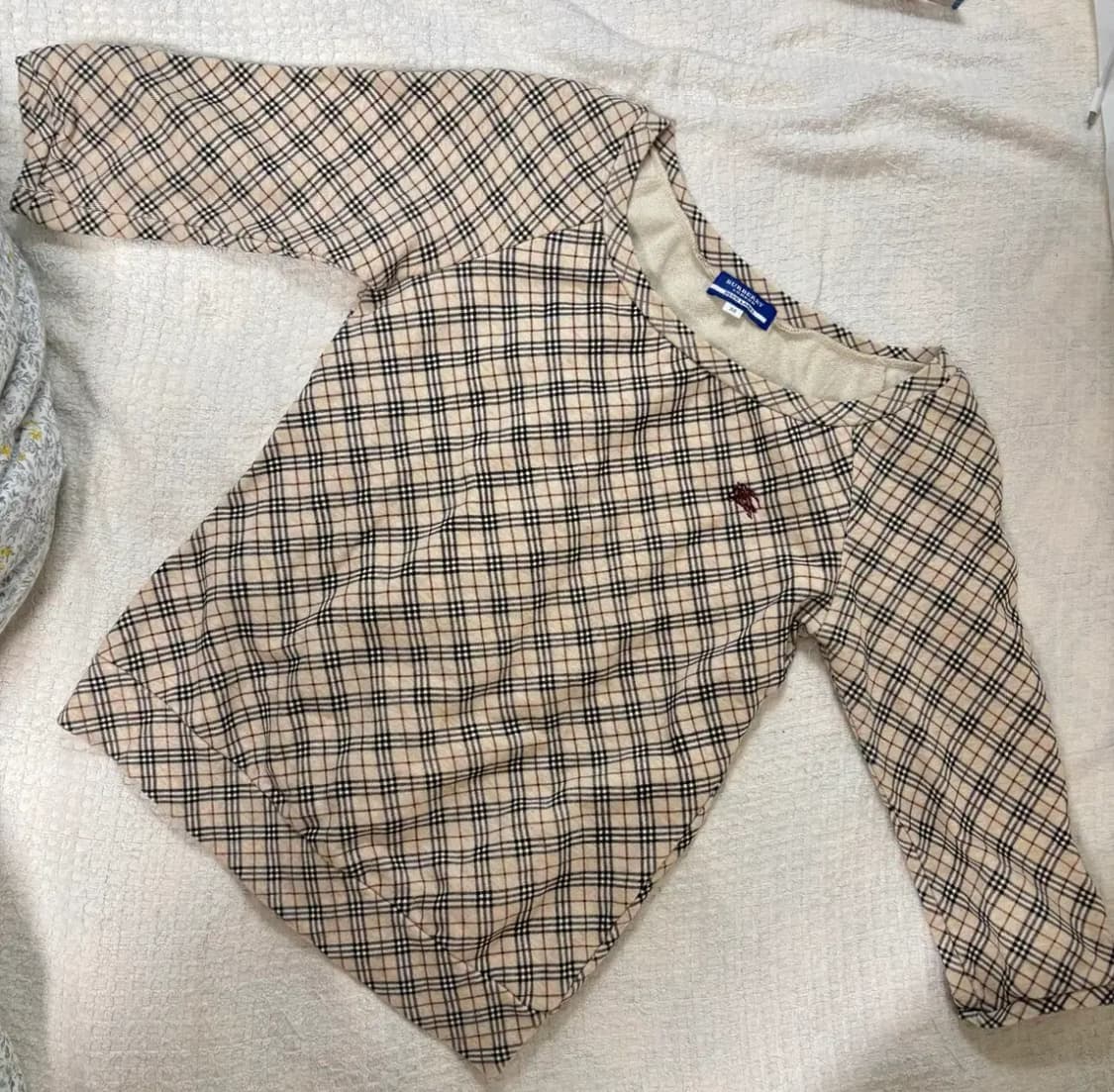 버버리 블루라벨 체크 티셔츠 5부 7부 상품이미지1