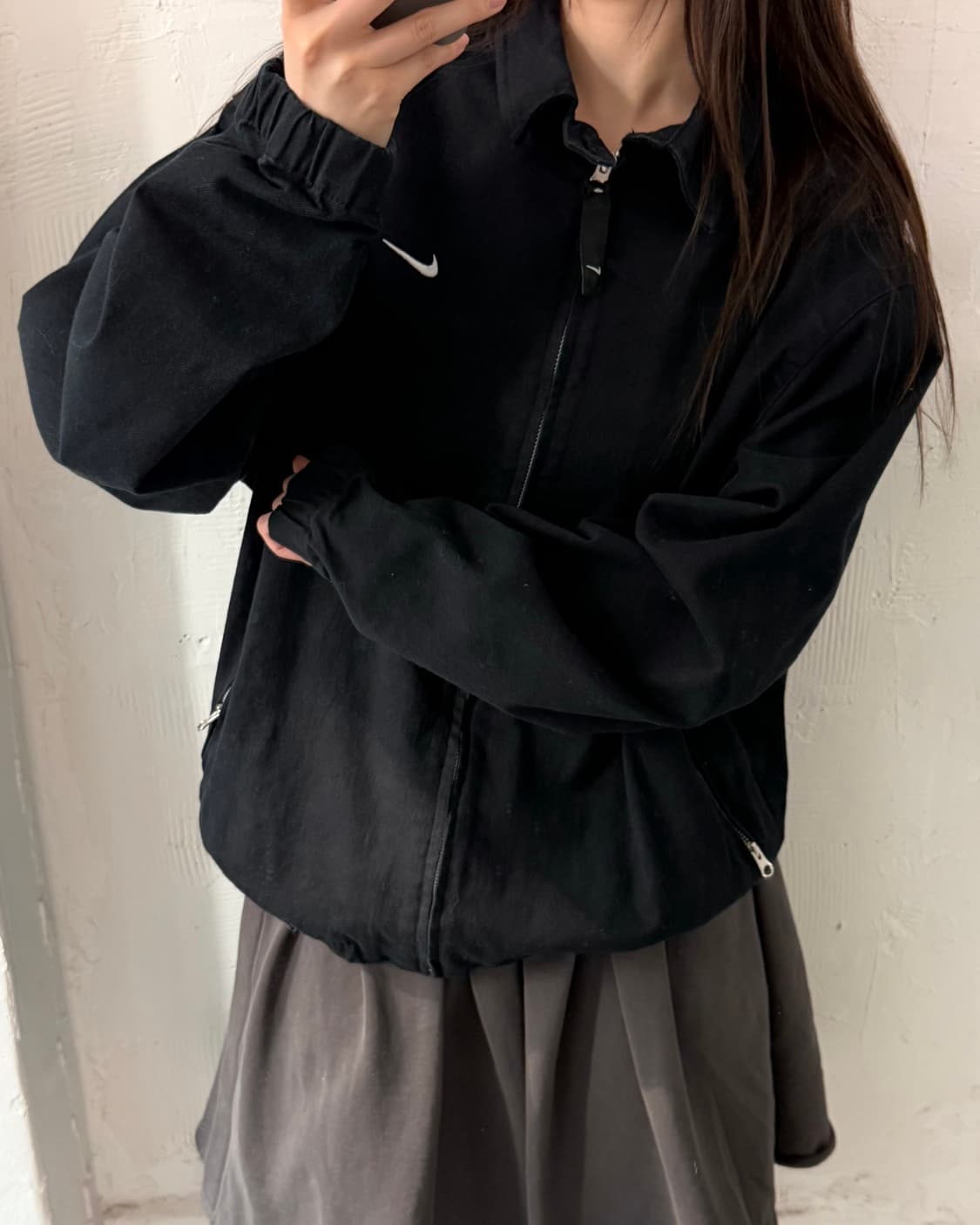 Nike 나이키 SB 스우시 블랙컬러 코튼 자켓 상품이미지2