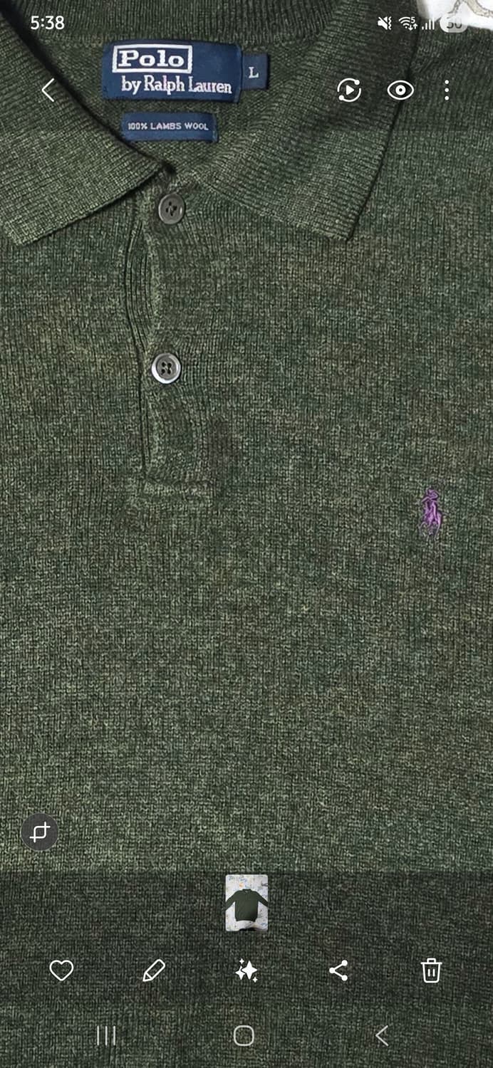 폴로 랄프로렌 램스울 니트 카라티 L 상품이미지3