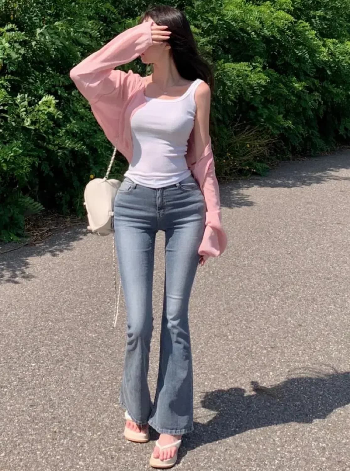 새상품 S 블러핏 드엔 연청 골반뽕 부츠컷 상품이미지9