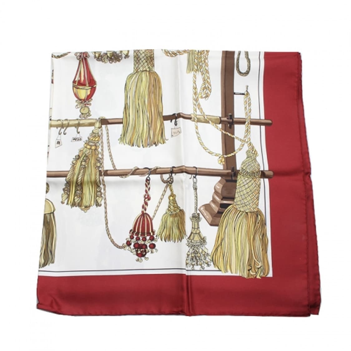 에르메스 버건디 파스망트리 실크 까레 스카프 상품이미지3