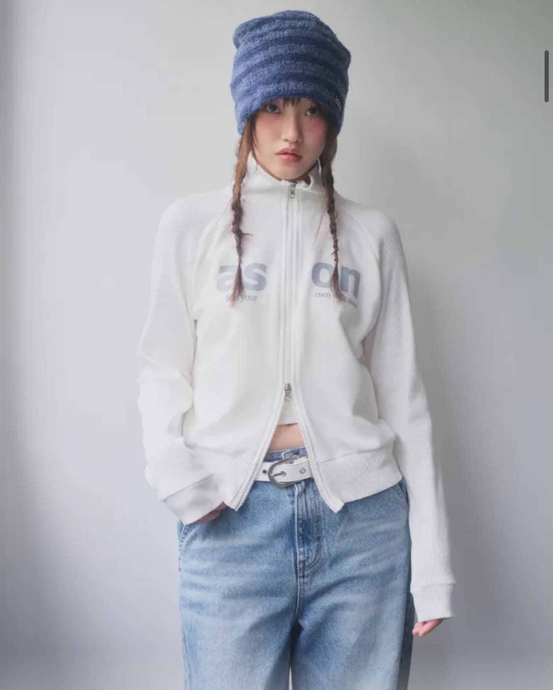 애즈온 집업 ason SALT ZIP-UP / WHITE 상품이미지2