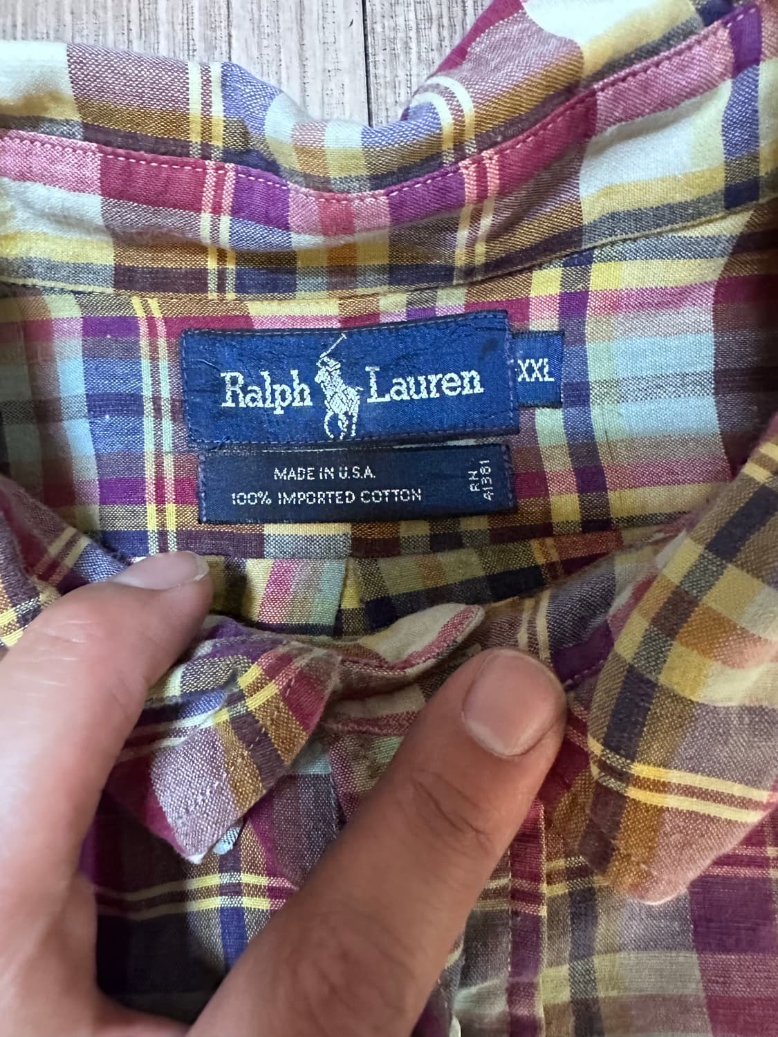 빈티지 폴로 랄프로렌 체크 셔츠 레드 상품이미지3