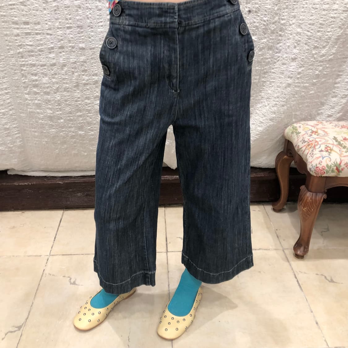 Ease flare crop denim 상품이미지3