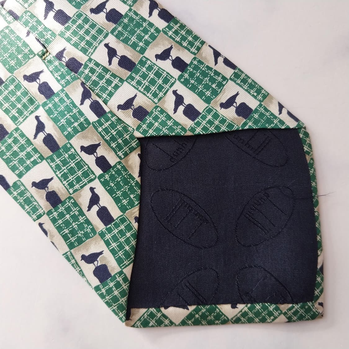 던힐 실크 그린 새 패턴 체크 넥타이 9.8cm A등급 K1899
 상품이미지6