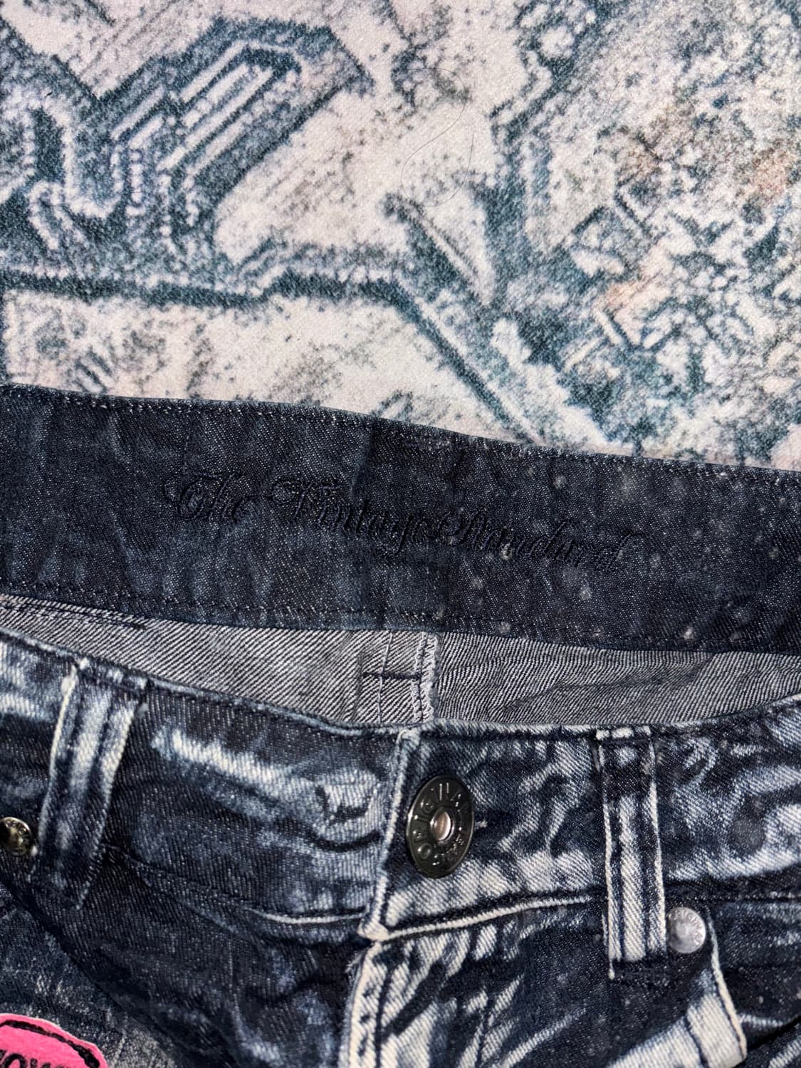 일본빈티지 Y2k 디트로이드 데미지 패치 데님 팬츠 상품이미지3