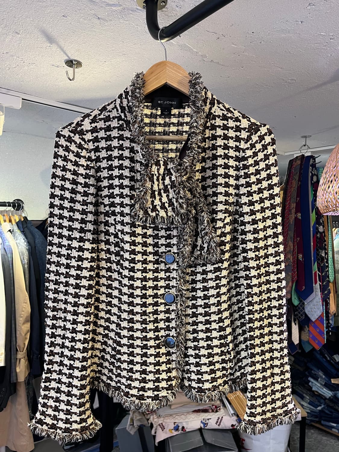 세인트 존 컬렉션 하운즈투스 트위드 자켓 · 미국제 상품이미지1