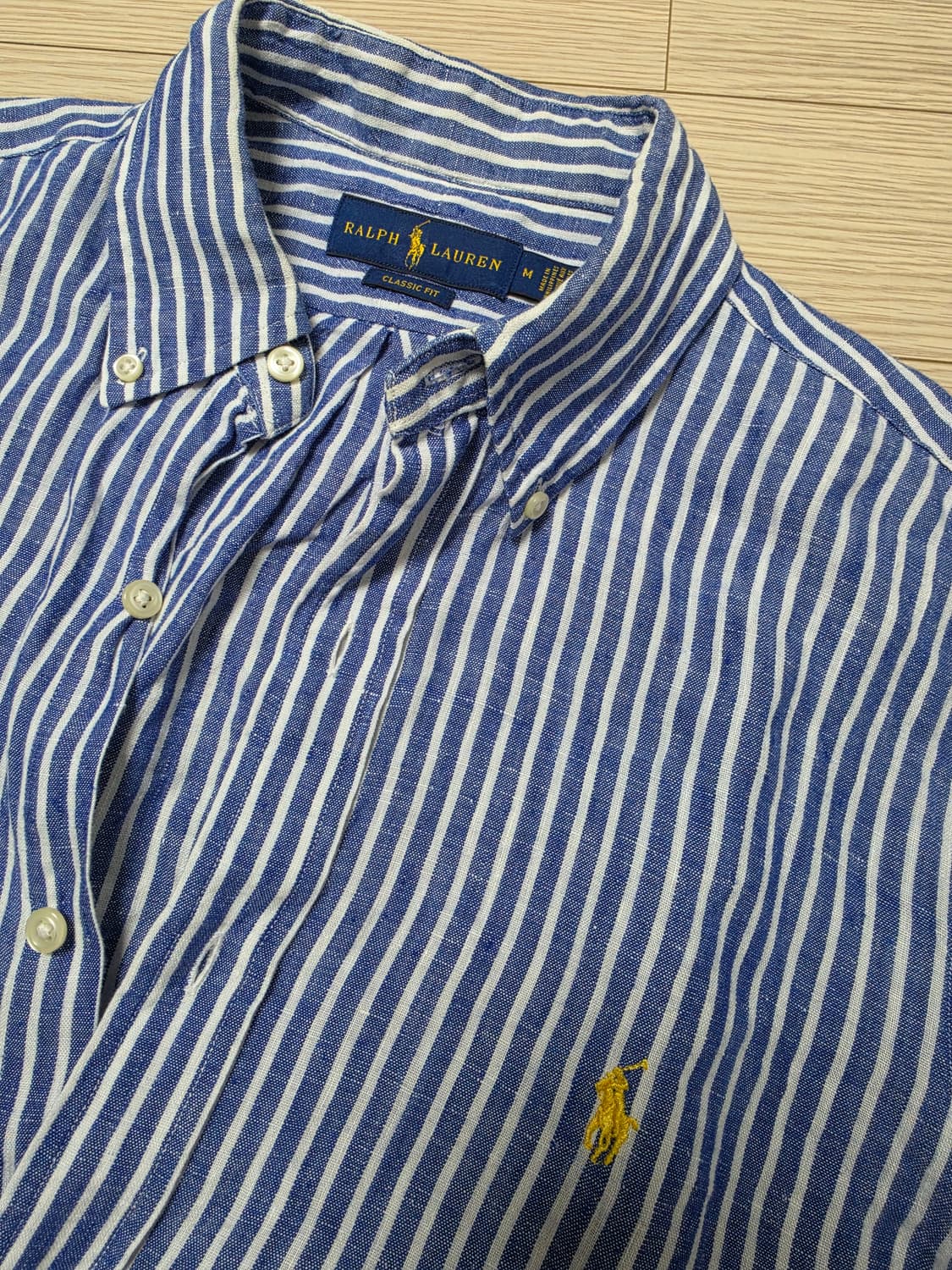 폴로 스트라이프 린넨 셔츠 클래식 M(100) 상품이미지2
