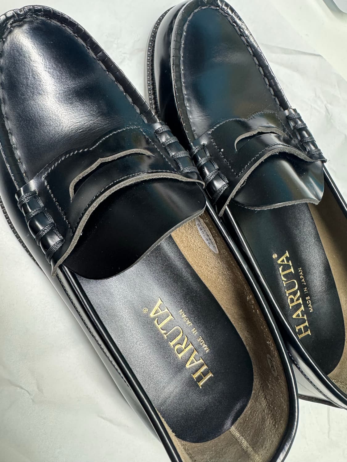 하루타 남성용 소가죽 페니로퍼 HS-906_BLACK 상품이미지1