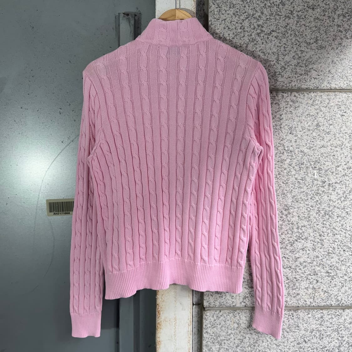 폴로 포니 로고 케이블 니트 집업 상품이미지2