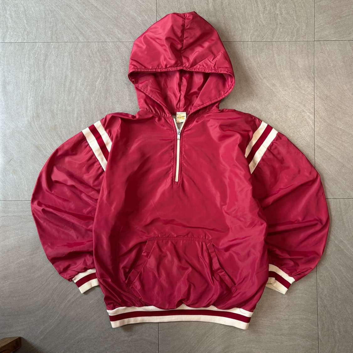 70년대 미국 생산 러셀 레드 나일론 후디  상품이미지1