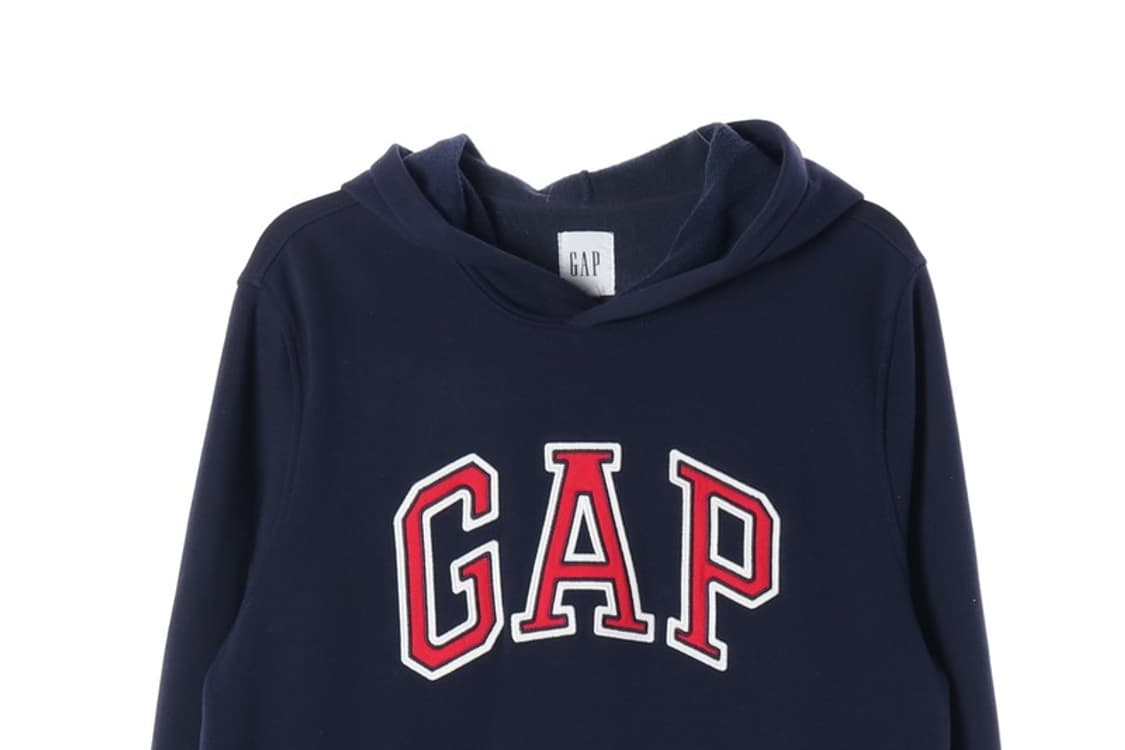 GAP 빅로고 아치 자수 후드티 네이비 L 상품이미지3