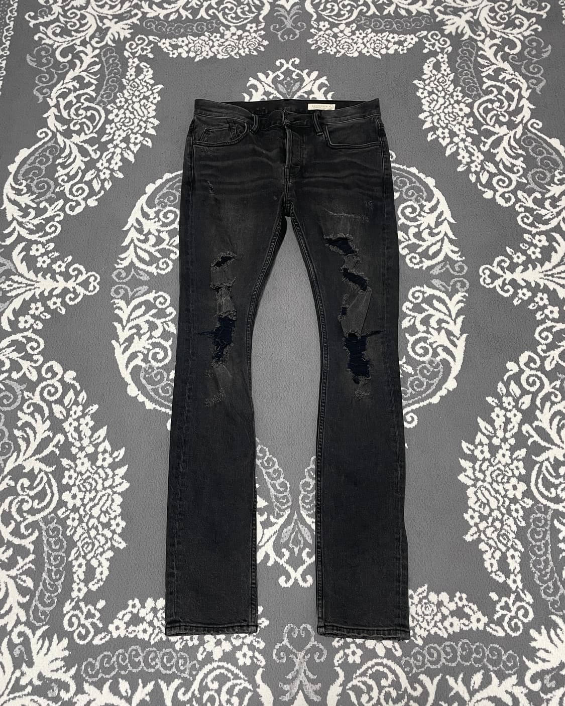 AllSaints Distressed Black Denim Pants 상품이미지1