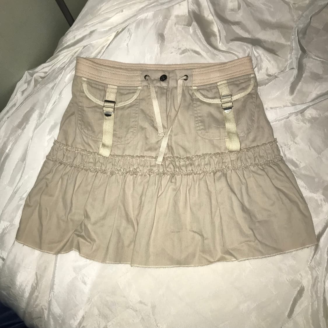 Vintage 러힙 베이지 카고 포켓 미니스커트 상품이미지2