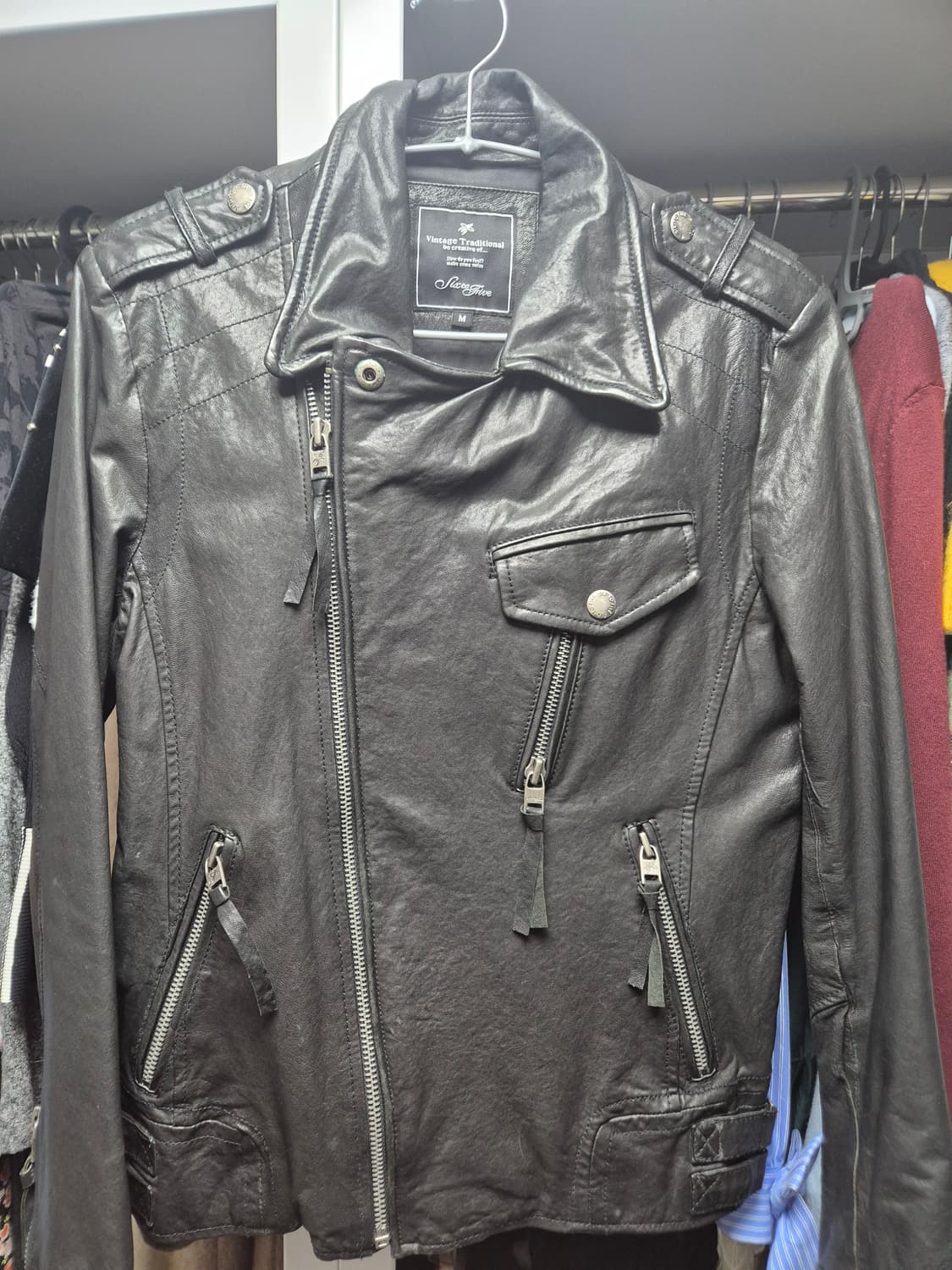 SixtoFive 빈티지 양가죽 라이더 가죽자켓 상품이미지2