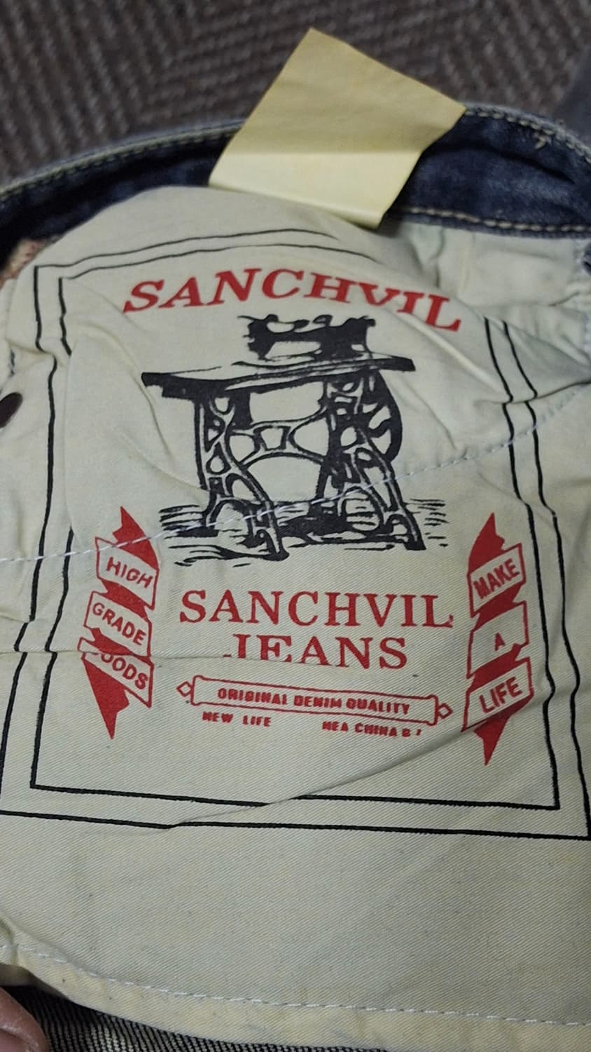 34)SANCHVL 패치워크 데님팬츠 연청 워싱 찢청 스트릿 빈티지 상품이미지4