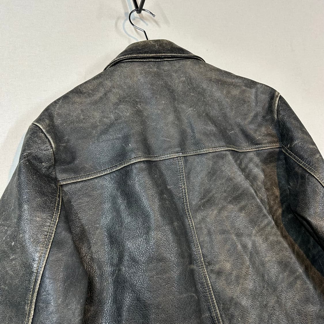 L) 지오다노 빈티지 에이징 소가죽 레더 자켓 상품이미지6