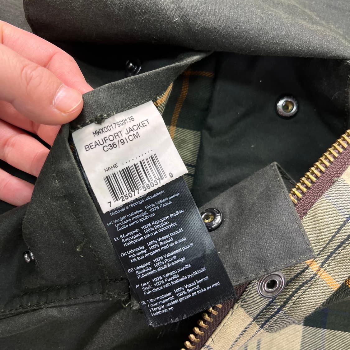 100 바버 뷰포트 왁싱 자켓 상품이미지7