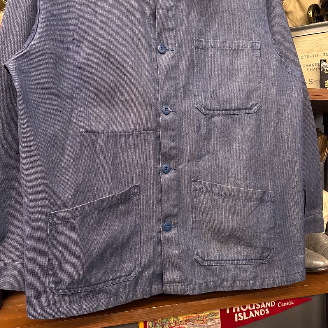 80s 데님 트윌 프렌치 워크자켓 / 초어자켓 워크웨어 N980 상품이미지4
