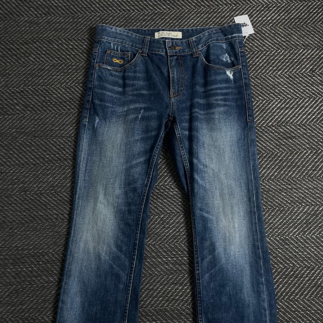 플랙 워싱 데님 스트레이트 팬츠o 3657 상품이미지3