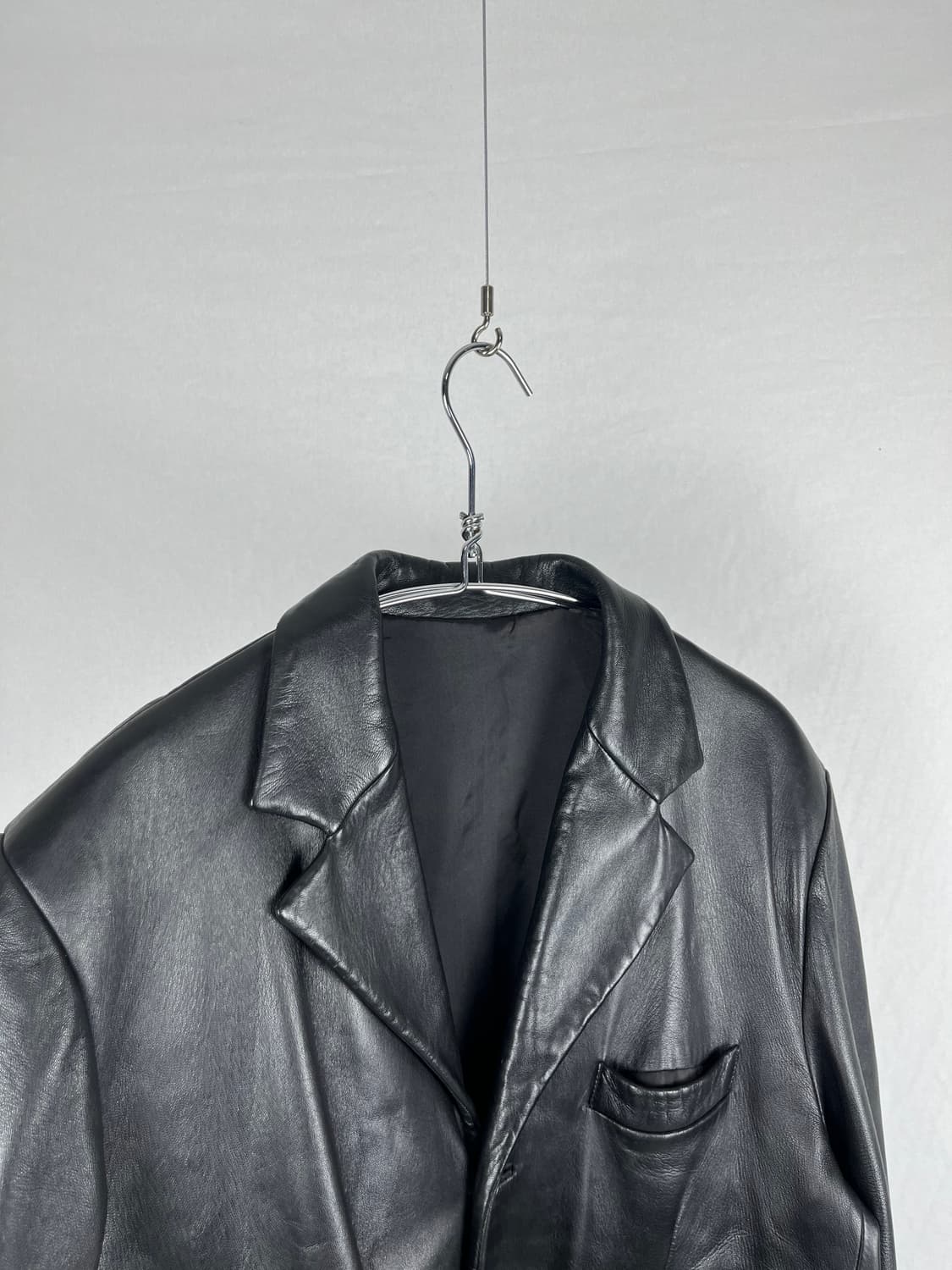 90s GIORGIO ARMANI 아카이브 리얼레더 3버튼 블레이저 상품이미지3