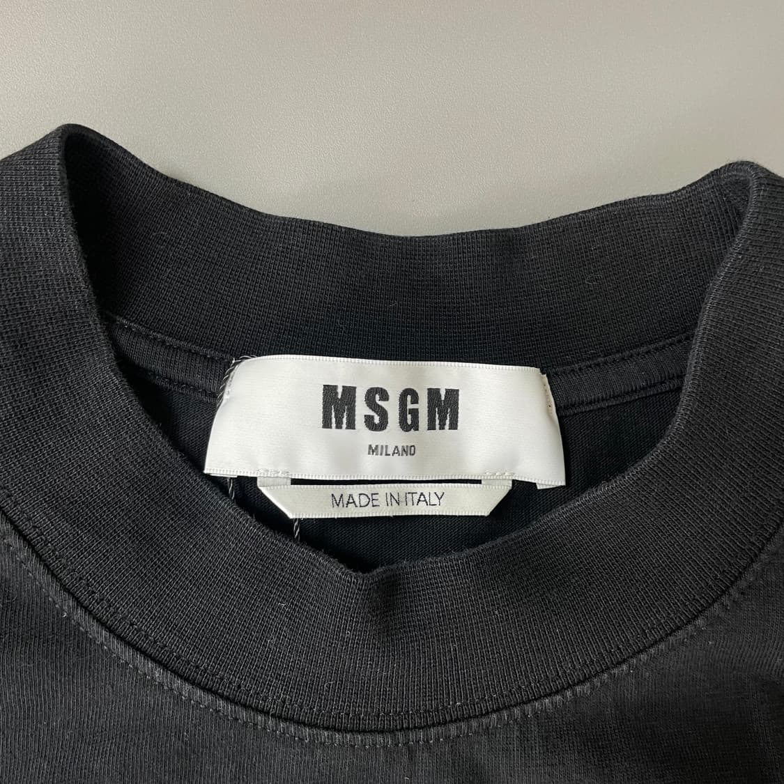 MSGM 블랙 필기체로고 반팔 롱티셔츠 S 상품이미지4