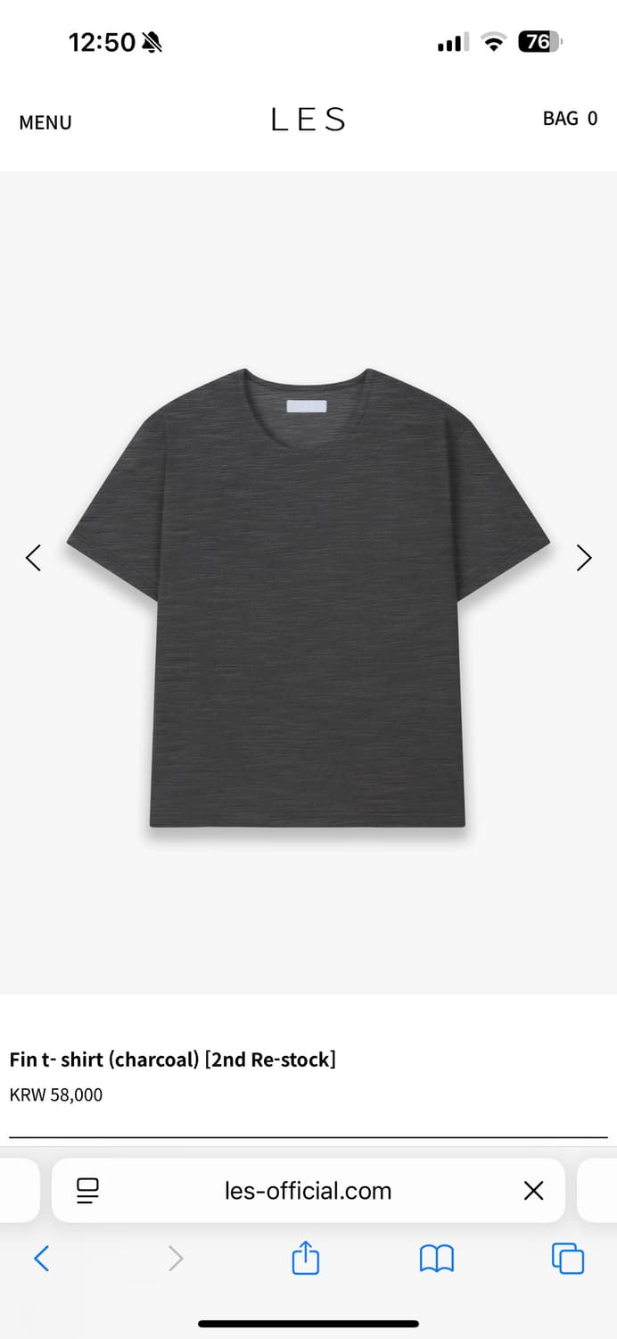 LES Fin t- shirt (charcoal) 1size 상품이미지1