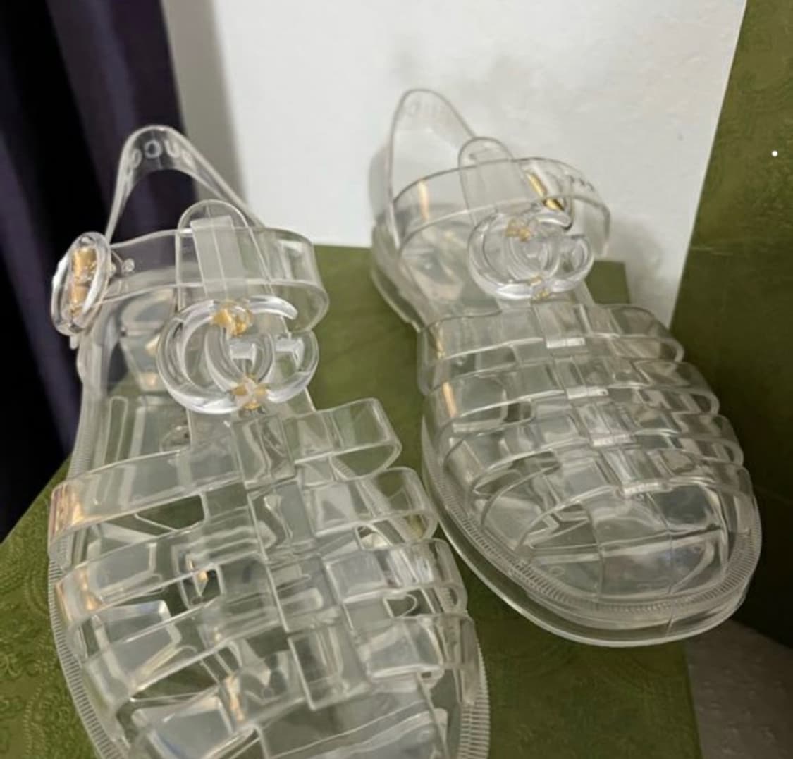구찌 glossy 젤리 슈즈 투명 샌들 슬리퍼 상품이미지1