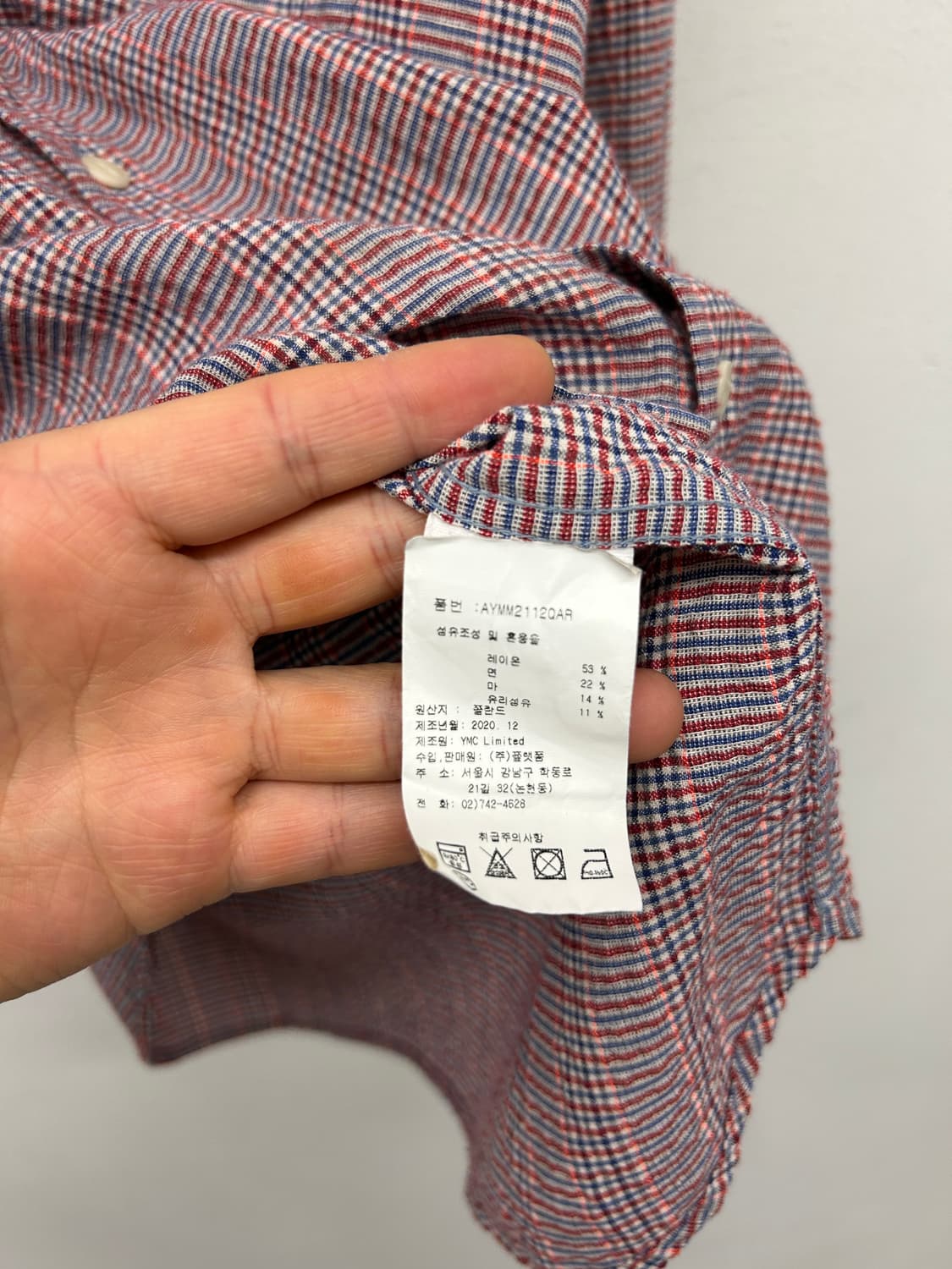 YMC london 레이온 체크 셔츠 상품이미지4