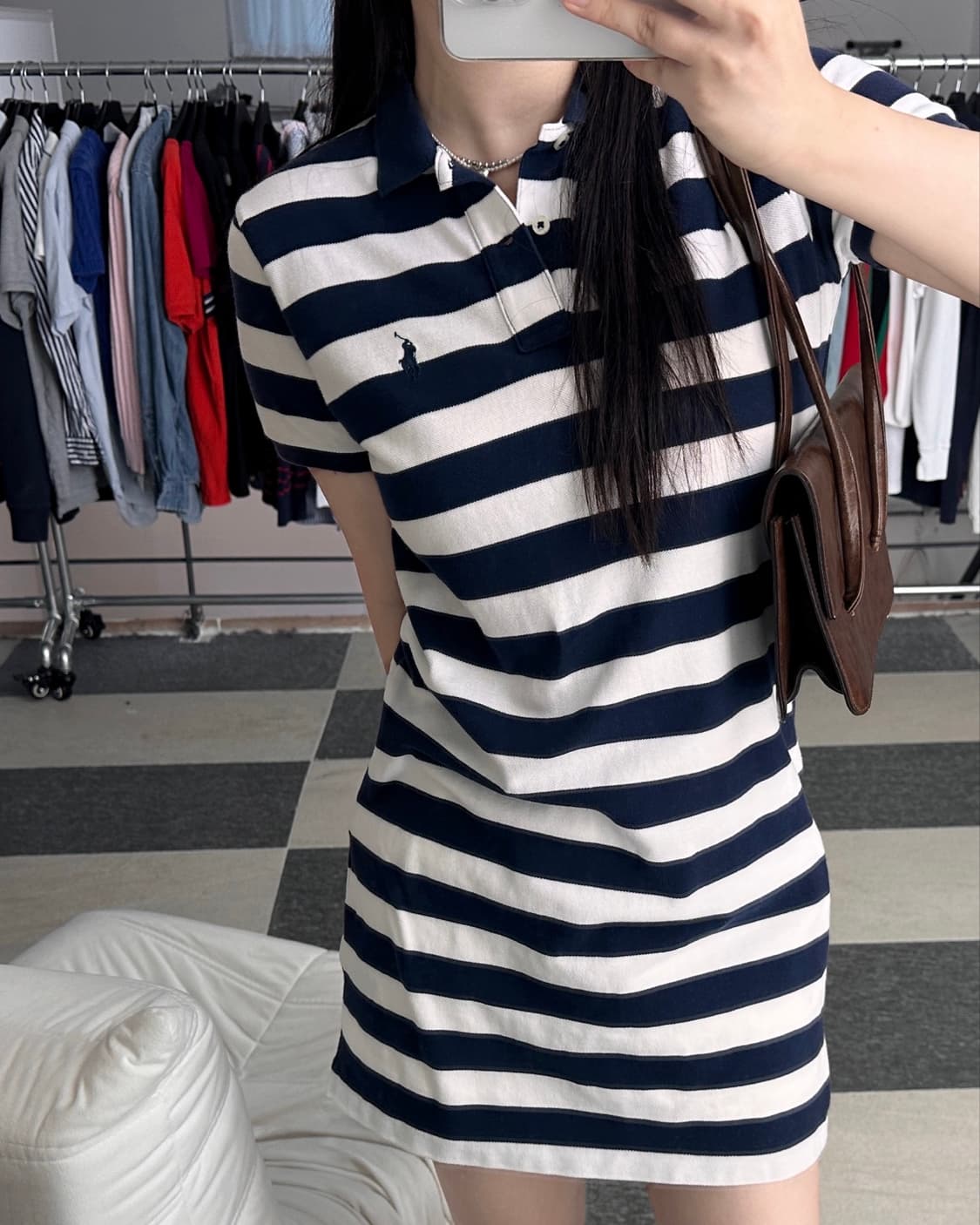 폴로 랄프로렌 네이비 스트라이프 카라 원피스  상품이미지2