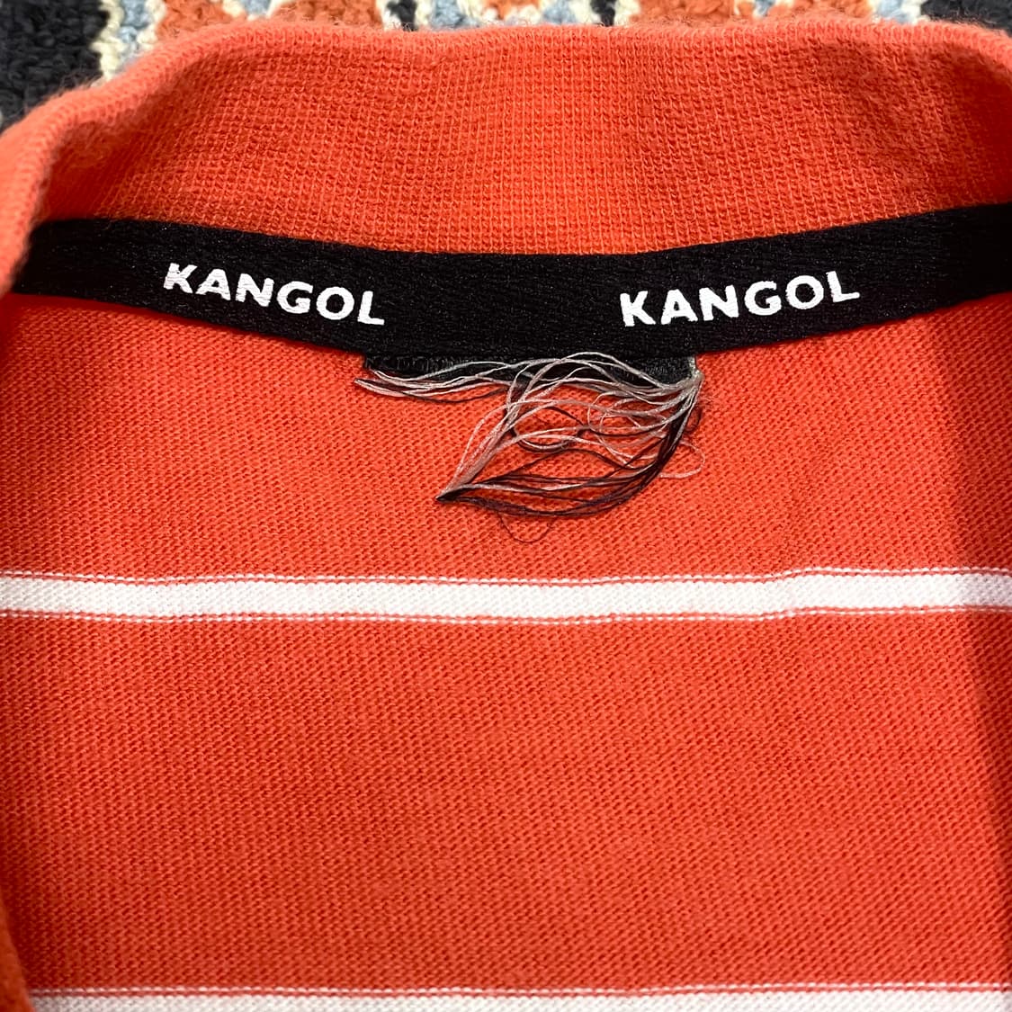 캉골 스트라이프 오렌지 긴팔 티셔츠 여성XS 상품이미지4