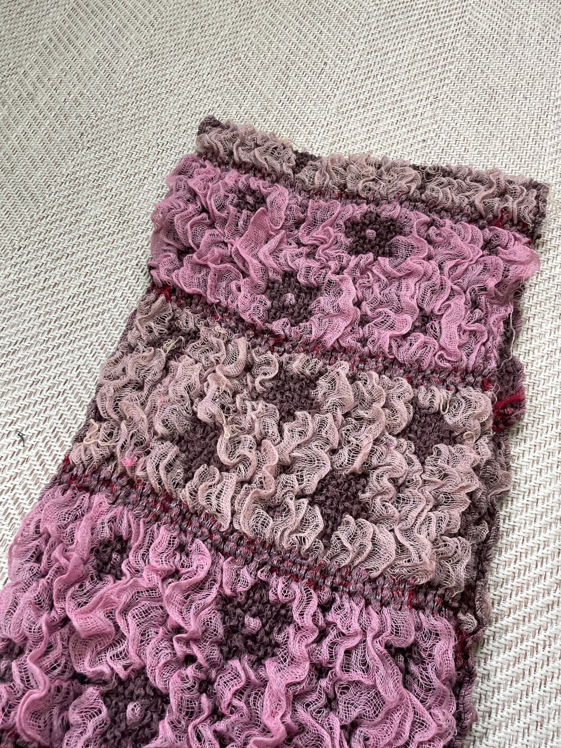 빈티지 플로럴 텍스처 니트 머플러 J04118 상품이미지5