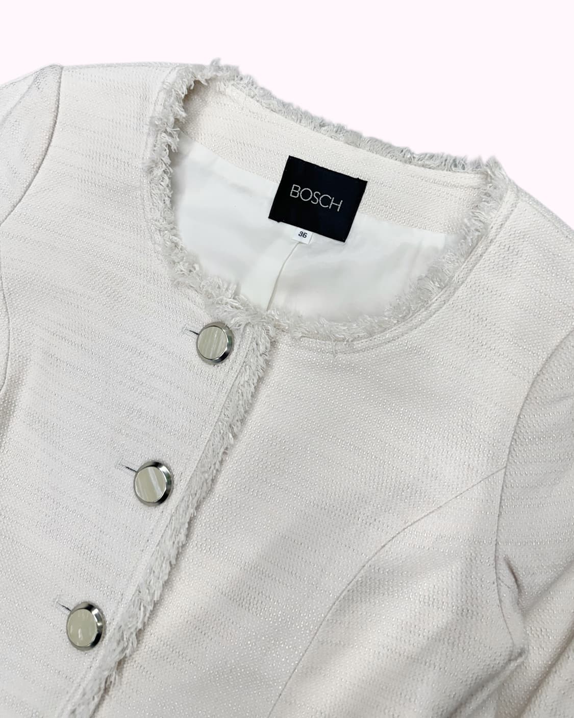 BOSCH ivory collarless crop jacket 상품이미지4