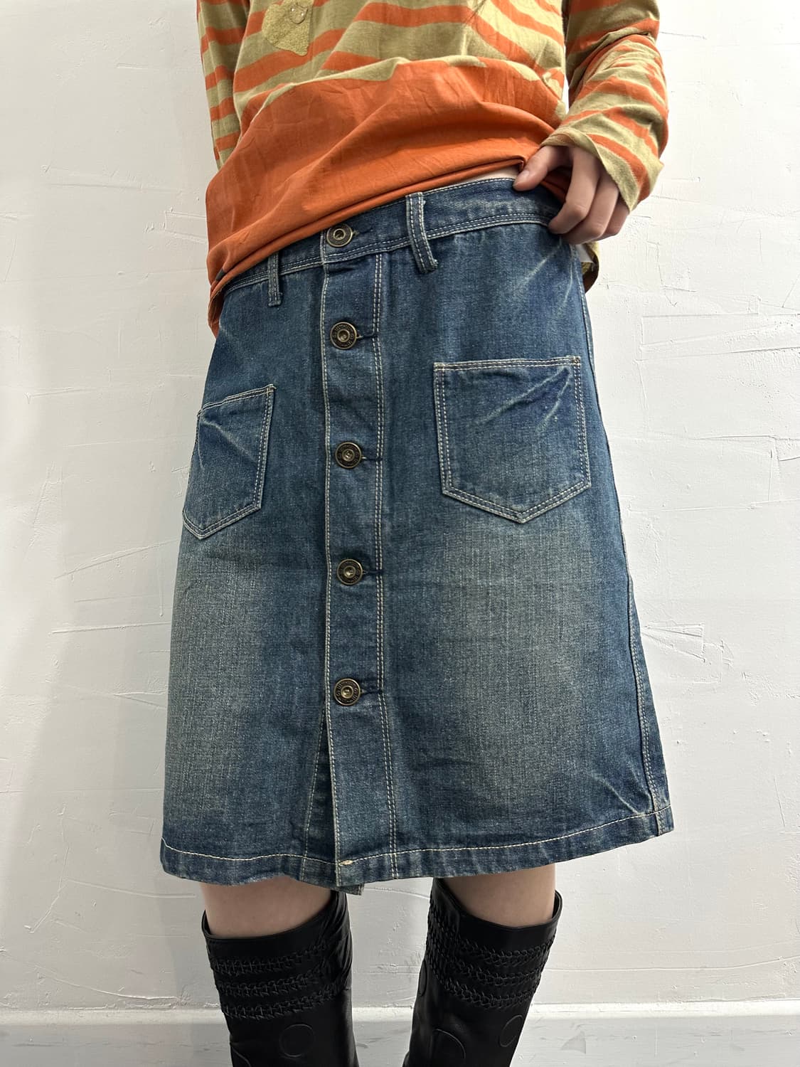 mili mili denim midi skirt 상품이미지1