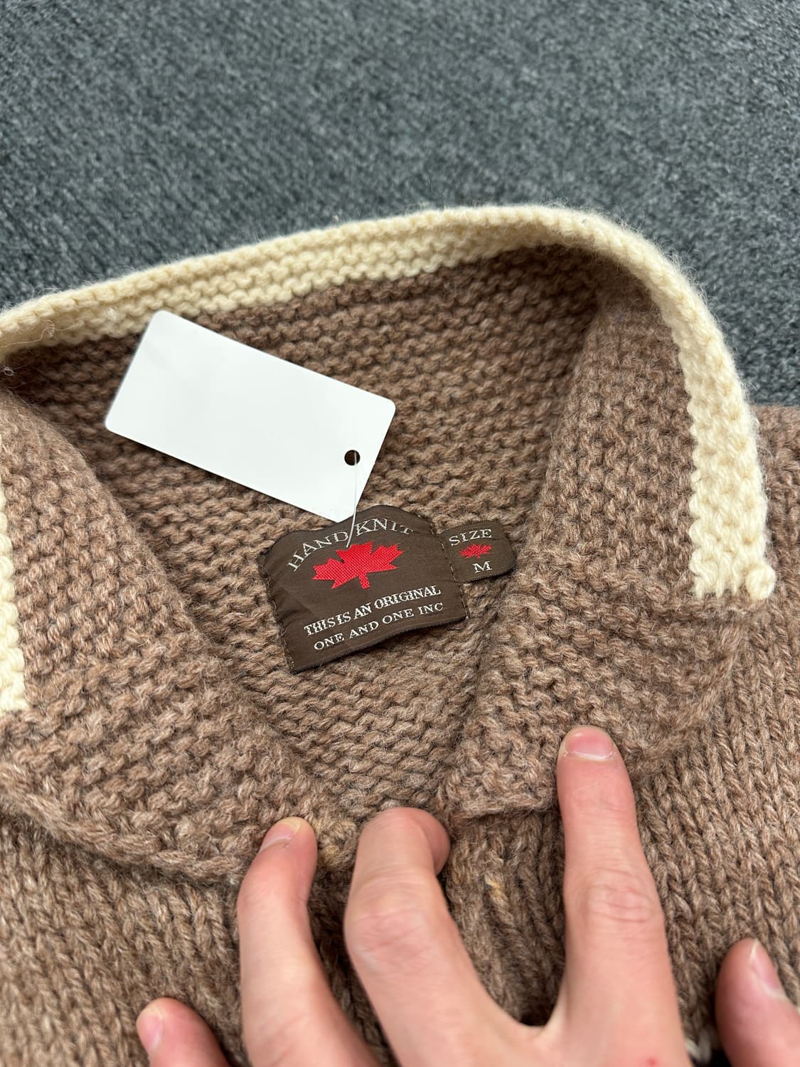 M) 빈티지 캐나다 코위찬 울 니트집업 상품이미지6