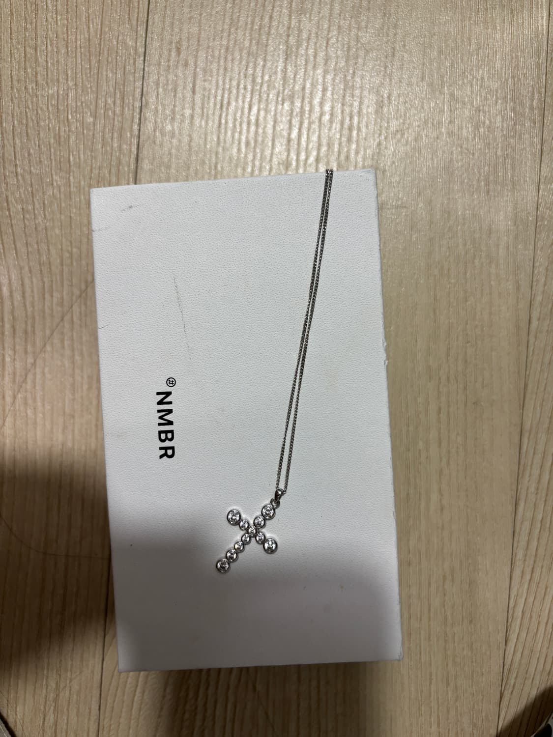 넘버링 십자가 목걸이 #3729 화이트 상품이미지2