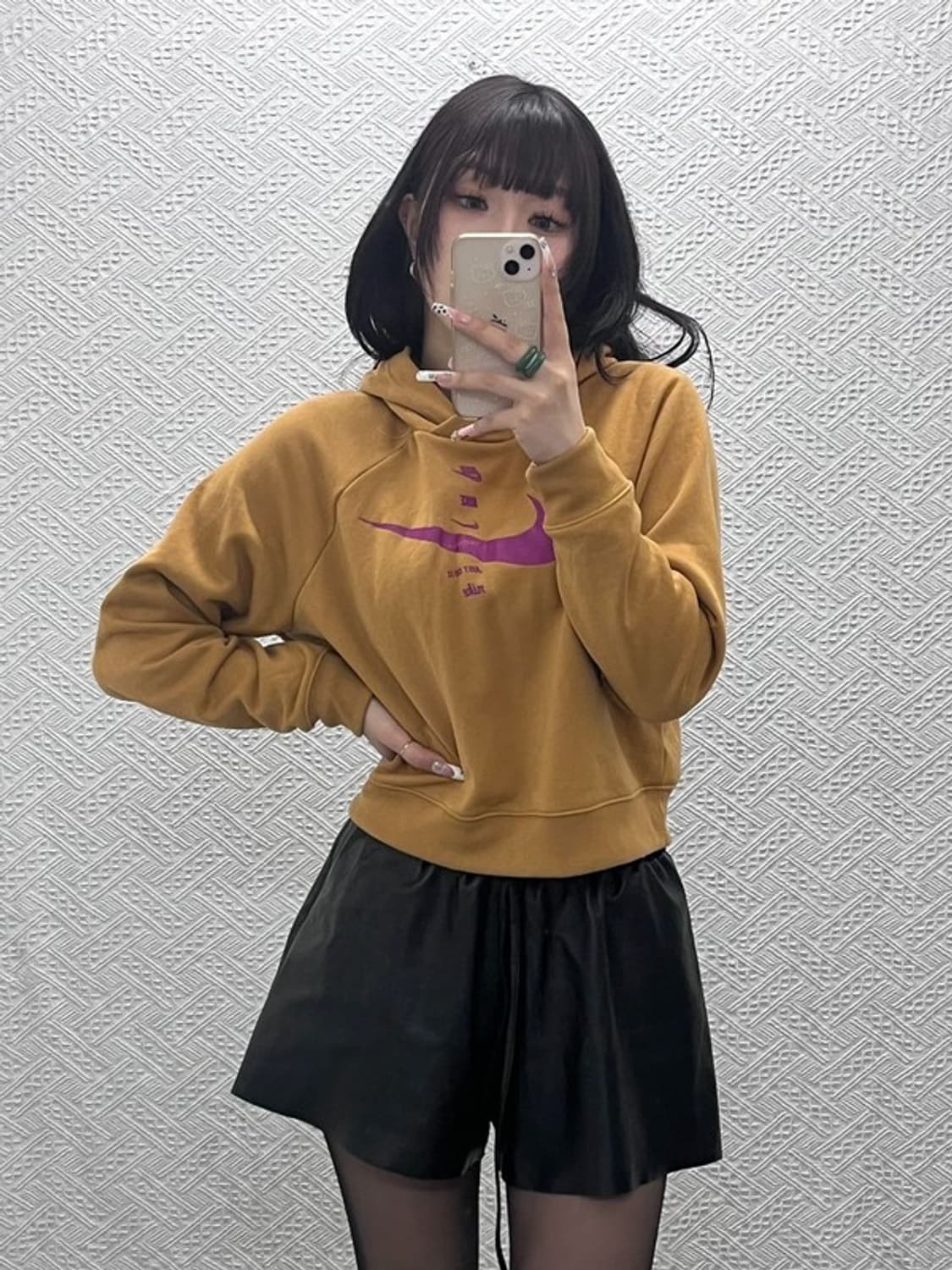 나이키 올드스쿨 레트로 Y2K 스우시 크롭 후드티 M C11144 상품이미지2