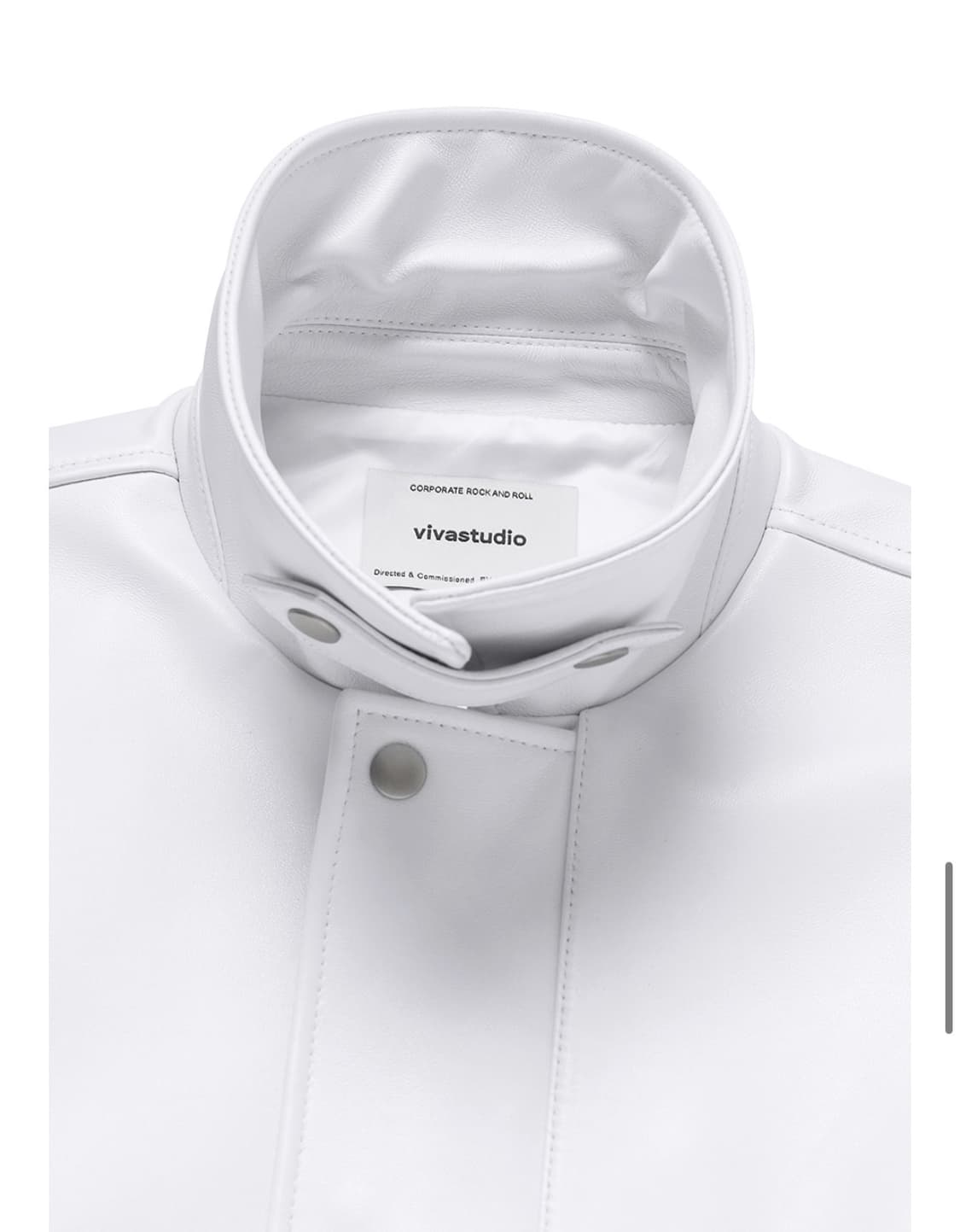 비바스튜디오 리얼레더 오버핏블루종 레더싱글자켓 화이트 상품이미지2