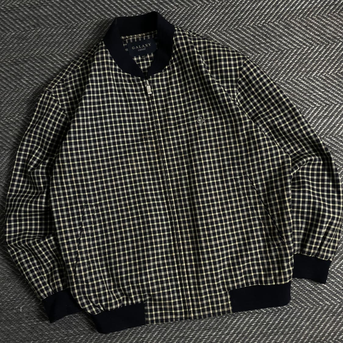 Galaxy 빈티지 체크 패턴 블루종 자켓y 3671 상품이미지1