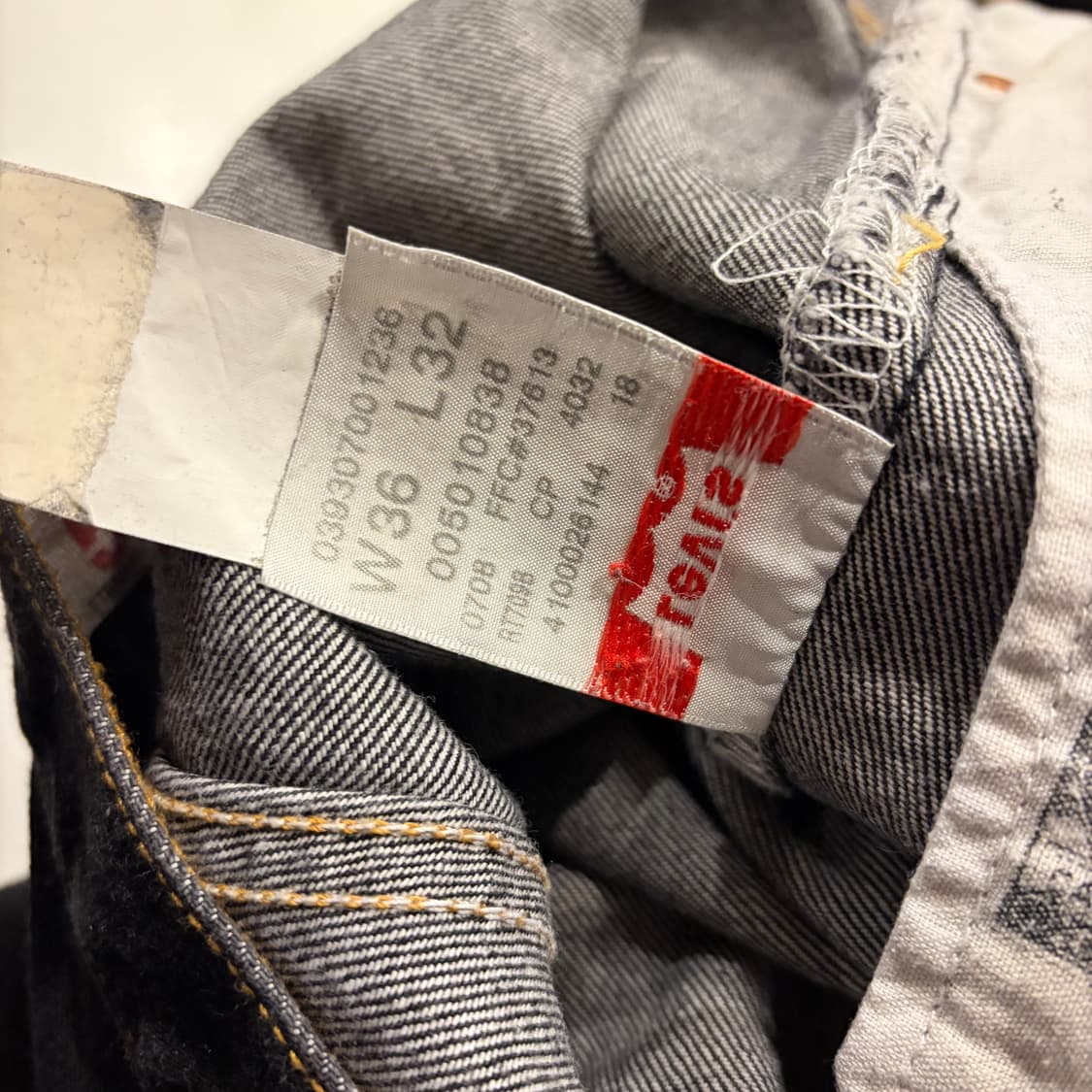 [36x32] 10s 리바이스 501 블랙진 데님 팬츠 B328 상품이미지10