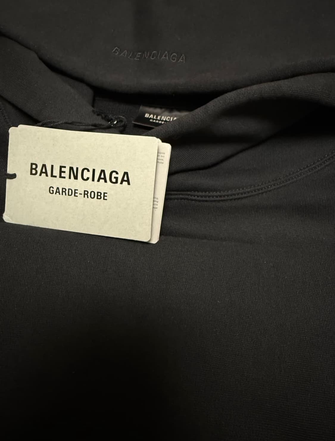 [S] 발렌시아가 미디엄핏 후디 블랙 상품이미지5