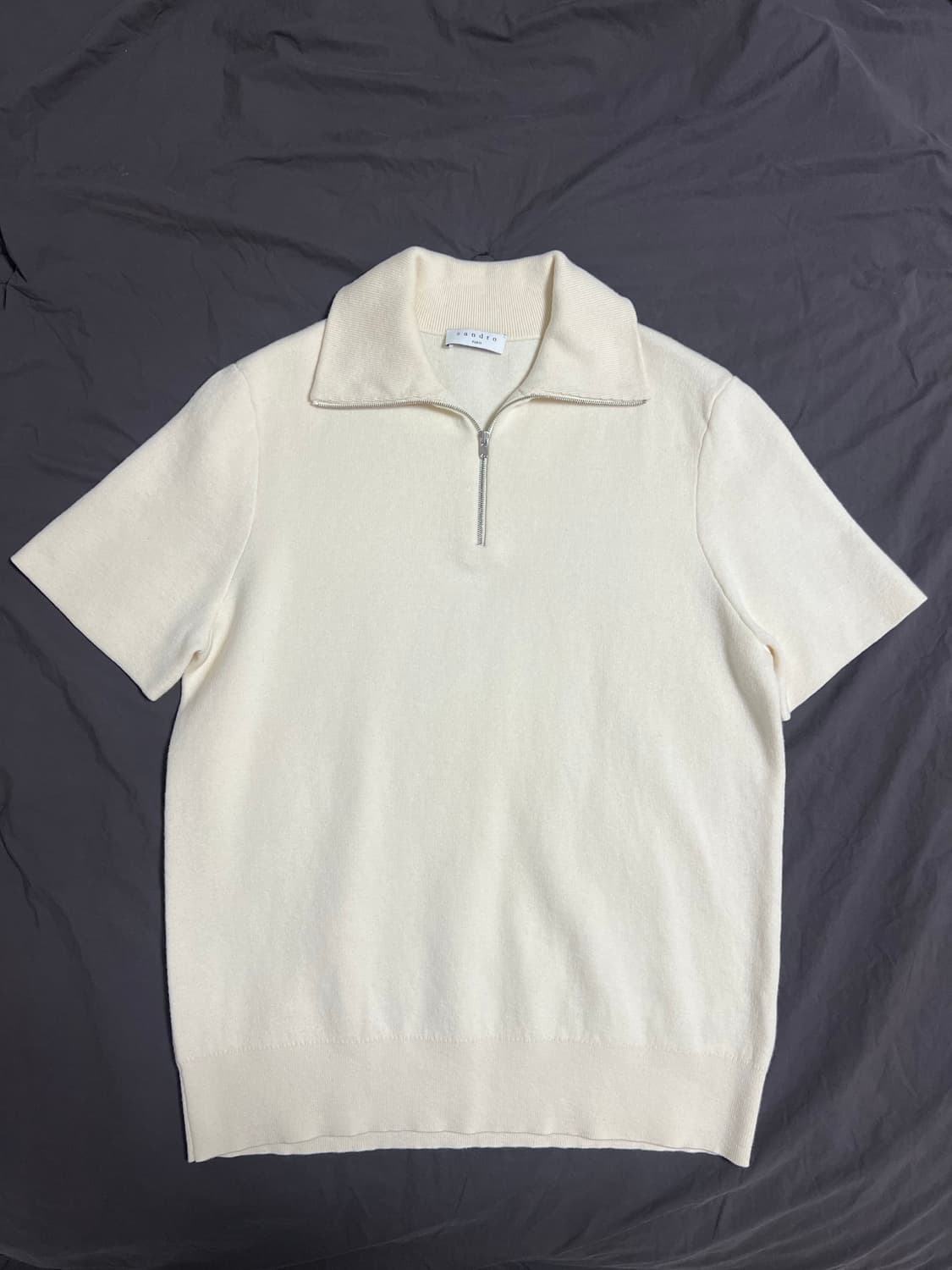 산드로 옴므 니트반팔 집업 상품이미지1