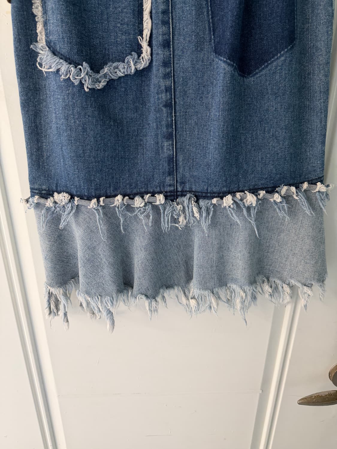 일본빈티지 프린지 데님 미디스커트 상품이미지9